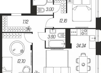 Продам 2-ком. квартиру, 63.4 м2, Тула, Зареченский территориальный округ