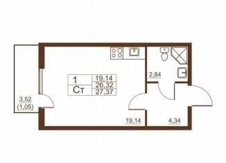 Продаю квартиру студию, 26.3 м2, Санкт-Петербург, Московское шоссе, 262к4