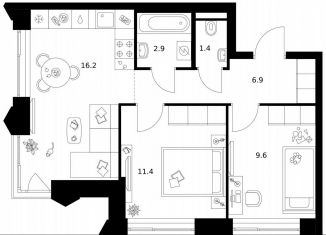 Продам двухкомнатную квартиру, 48.4 м2, Москва, метро Мичуринский проспект