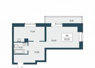 Продам 1-ком. квартиру, 53.4 м2, Новосибирск, улица Зорге, 229/2