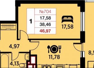 Продается 1-ком. квартира, 47 м2, Калининградская область, улица Гайдара, 90