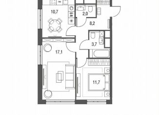 Продажа 2-комнатной квартиры, 54.8 м2, Москва, станция Бульвар Рокоссовского, Тагильская улица, 2к1