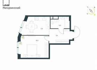 Продается 1-ком. квартира, 40.7 м2, Москва, метро Мичуринский проспект, жилой комплекс Левел Мичуринский, к11