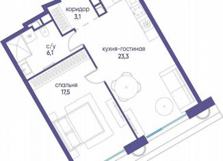 Продается 1-комнатная квартира, 50 м2, Москва