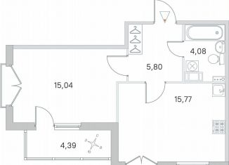 Продам 1-ком. квартиру, 42.9 м2, посёлок Стрельна, ЖК Любоград