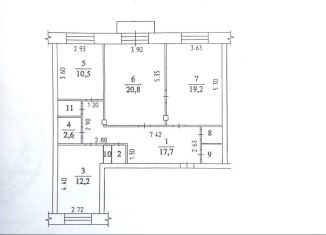 Продается 3-комнатная квартира, 89.4 м2, Кемерово, Весенняя улица, 16