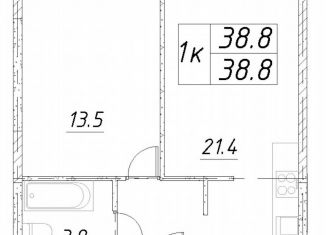 Однокомнатная квартира на продажу, 38.8 м2, Звенигород, 3-й микрорайон, к6