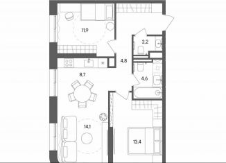 Продаю 2-комнатную квартиру, 65.6 м2, Москва, улица Матросская Тишина, 1Ас71, метро Электрозаводская