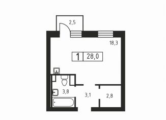 Продам квартиру студию, 28 м2, Ленинградская область, Вересковая улица, 1к2