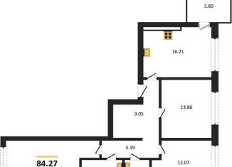 Продаю 3-комнатную квартиру, 84.3 м2, Калининград