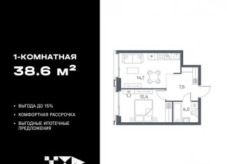 Продается 1-ком. квартира, 38.6 м2, Москва, метро Люблино