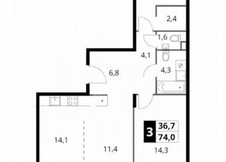 Продам 3-комнатную квартиру, 74 м2, Химки