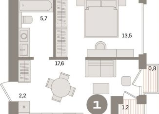 Продается однокомнатная квартира, 41.1 м2, Санкт-Петербург, муниципальный округ Морской