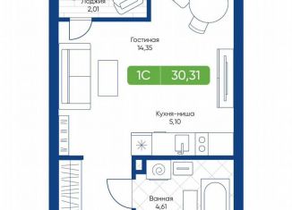 Продаю квартиру студию, 30.3 м2, Новосибирск, улица Королёва, 2, метро Берёзовая роща