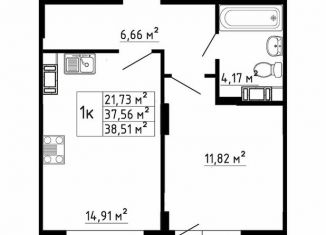 Продаю 1-комнатную квартиру, 37.5 м2, Ленинградская область, Рождественская улица, 2