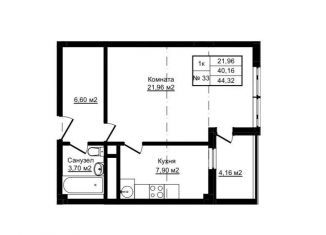 Продается 1-ком. квартира, 44.3 м2, Краснодарский край, Пластунская улица, 104Б