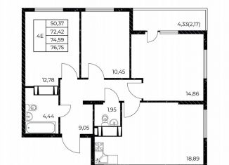 Продается 3-ком. квартира, 76.8 м2, Ростов-на-Дону, улица Нансена, 99с3