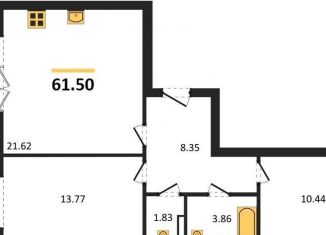 Двухкомнатная квартира на продажу, 61.5 м2, Калининград