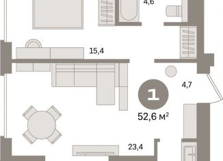 Продаю однокомнатную квартиру, 52.6 м2, Санкт-Петербург, муниципальный округ Морской