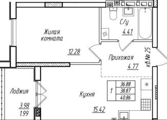 Продается 1-комнатная квартира, 38.9 м2, Калининградская область