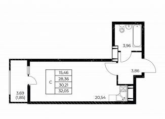 Продам квартиру студию, 32.1 м2, Ростов-на-Дону, улица Нансена, 99с3