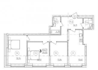 Продам 3-ком. квартиру, 79.6 м2, Уфа, Октябрьский район, улица Николая Ковалёва, 1