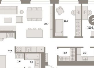 Продам 3-комнатную квартиру, 104.3 м2, Санкт-Петербург, муниципальный округ Морской