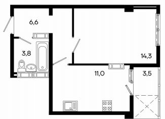 Продажа 1-ком. квартиры, 39.2 м2, Симферополь, улица Трубаченко, 21