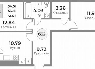 2-ком. квартира на продажу, 53.2 м2, Калининград, Ленинградский район