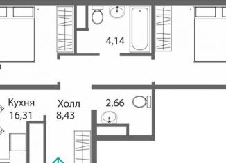 Продается 2-комнатная квартира, 61.1 м2, Симферополь