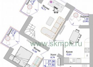 Продаю двухкомнатную квартиру, 85.1 м2, Калининградская область, Калининградский проспект, 70Е