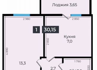 Продам 1-ком. квартиру, 30.3 м2, Ставропольский край, улица Южный Обход, 53В