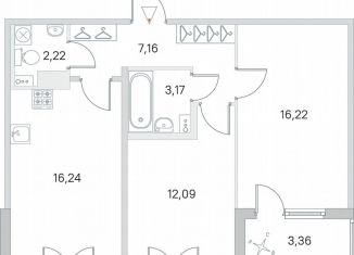 Продаю двухкомнатную квартиру, 60.4 м2, посёлок Стрельна, ЖК Любоград