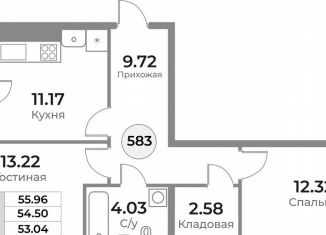 Продается 2-комнатная квартира, 54.5 м2, Калининград, Ленинградский район