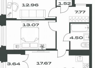 Продается 2-комнатная квартира, 61.1 м2, Тула