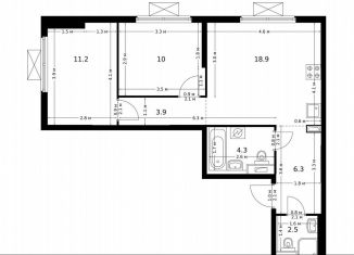 Продажа 2-ком. квартиры, 57.1 м2, Москва, жилой комплекс Большая Академическая 85, к3.3