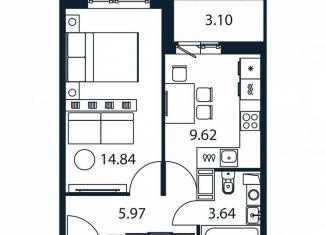 Продается 1-комнатная квартира, 35.6 м2, Ленинградская область