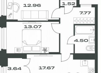 2-ком. квартира на продажу, 61.1 м2, Тула