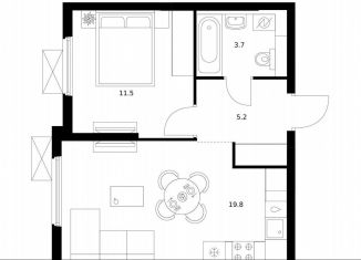 Продам 1-ком. квартиру, 40.2 м2, Мытищи