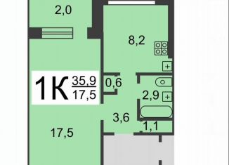 Продам 1-комнатную квартиру, 36 м2, Нижний Новгород, Нижегородский район, улица Бринского