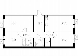 Продается 3-ком. квартира, 92.6 м2, Котельники, ЖК Белая Дача Парк, микрорайон Парковый, 1к20