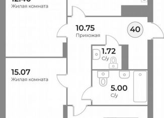 Трехкомнатная квартира на продажу, 77.7 м2, Калининградская область