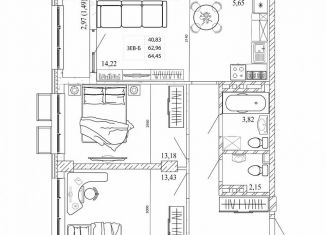 Продается 3-комнатная квартира, 64.5 м2, Ростов-на-Дону, проспект Стачки, 200с1