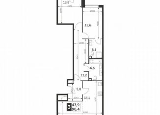 Продаю 2-комнатную квартиру, 90.4 м2, Москва, метро Ботанический сад, улица Вильгельма Пика, 1