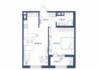 Однокомнатная квартира на продажу, 53.9 м2, Санкт-Петербург, метро Фрунзенская