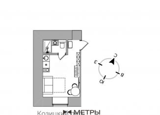 Квартира на продажу студия, 18.9 м2, Москва, Страстной бульвар, 4/3с5, метро Чеховская