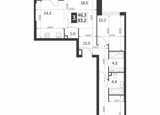 Продаю двухкомнатную квартиру, 83.2 м2, Москва, улица Вильгельма Пика, 1