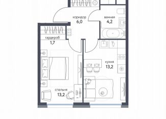 Продаю 1-комнатную квартиру, 38.3 м2, Москва