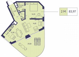 Продаю 2-комнатную квартиру, 84 м2, посёлок городского типа Ливадия