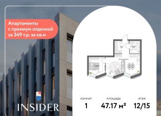 Продается 1-комнатная квартира, 47.2 м2, Москва, Автозаводская улица, 24к1